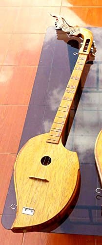 Isarn Acoustic Phin 3 Strings, Thai Lao Guitar Musical Instrument, Jackfruit Wood Traditional Thai Musical Pin 07