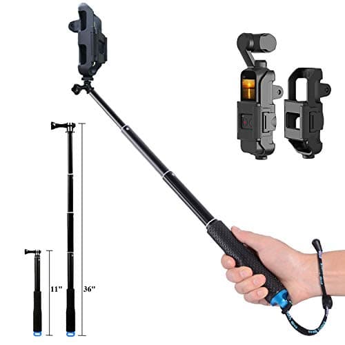 OSMO Pocket Extension Pole Selfie Stick Tripod Mount Adapter for DJI OSMO Pocket, Action Camera, Gopro 7,6,5,4,3, XiaoYI