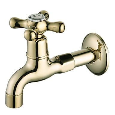 YanCui@ Ti-PVD Finish Wall-Mount Antique Style Brass Bathroom Sink Faucets (Washing Machine Faucets)