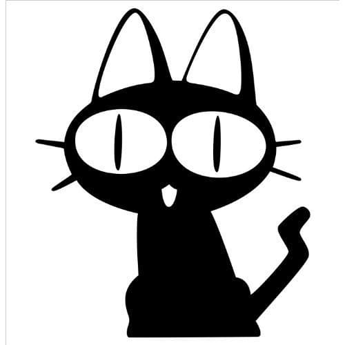 TRIGUN ANIME KURONEKO SAMA Sitting BLACK CAT VINYL STICKERS SYMBOL 5.5" DECORATIVE DIE CUT DECAL FOR CARS TABLETS LAPTOPS SKATEBOARD - BLACK