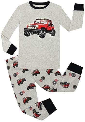 Christmas Boys Pajamas Set 2 Piece 100% Car Cotton Clothes Toddler PJS Kids Sleepwear Size 8