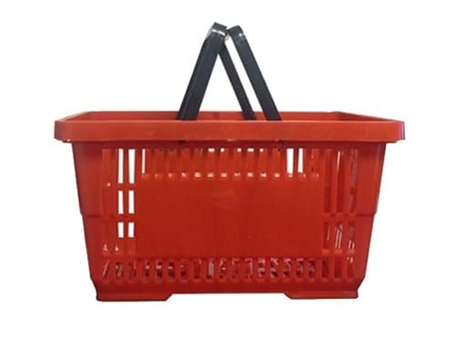 Red Stackable Plastic Shopping Basket (6 Pack)