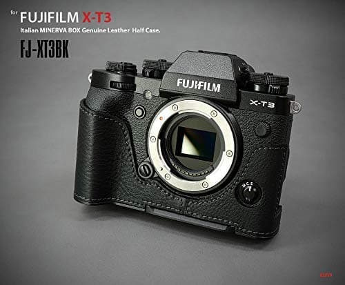 Lim's Design FJ-XT3BK Metal Grip Genuine Leather Camera Half Case for Fuji X-T3 XT3, Black