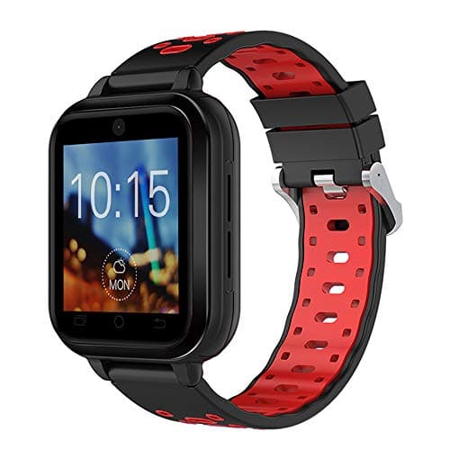 ZMDHLY Finow Q1 Pro MTK6737 Quad-Core Android 6.0 4G Smart Watch 1GB / 8GB Smartwatch Mobile Phone Heart Rate SIM Card Supports Replaceable Strap,Red