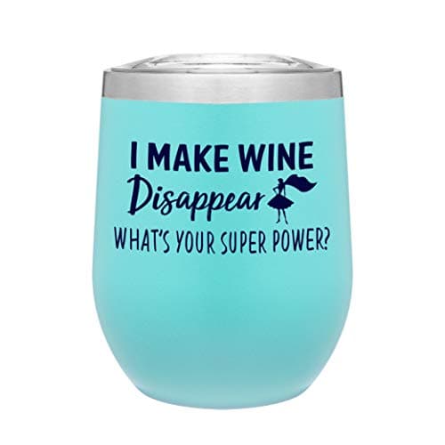 12 oz Stainless Steel Tumbler with Funny Sayings, Double Wall Insulation, Gift Idea Women, Stemless Wine Glass with Lid (Matte Mint)