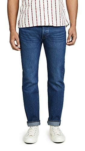 Levis Red Tab Men's Original Fit 501 Denim Jeans, Sponge Warp, 30