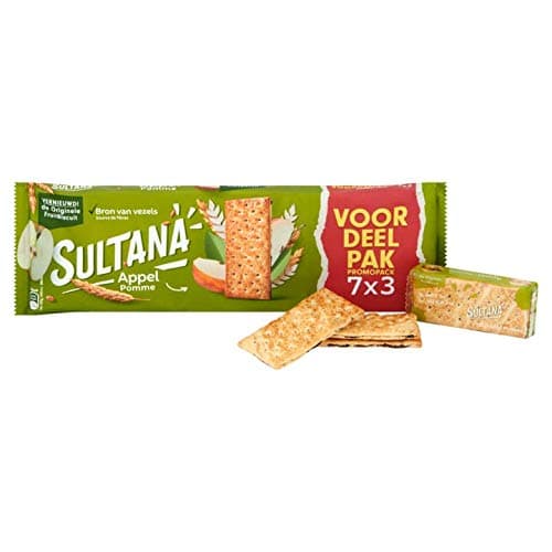 Apple Biscuit Portion Packs | Sultana | The Original Fruit Biscuit Apple Value Pack 21 Pieces | Total Weight 306 Grams