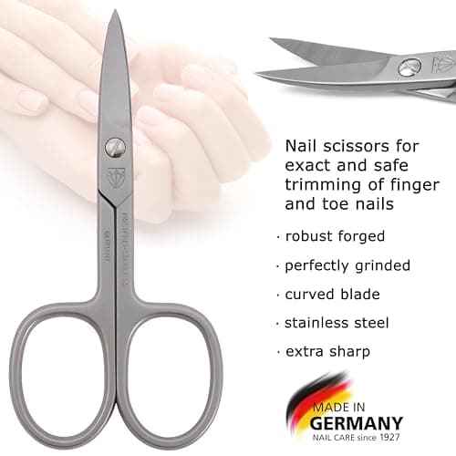 3 Swords Germany | Exclusive Curved Nail Scissors, Stainless Steel, Extra Sharp - Made in Germany - Manicure, Pedicure, Grooming, Finger & Toe Nail Care by 3 Swords Germany (200211)
