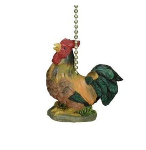 Whimsical Rooster Farm Decorative Ceiling Fan Light Pull