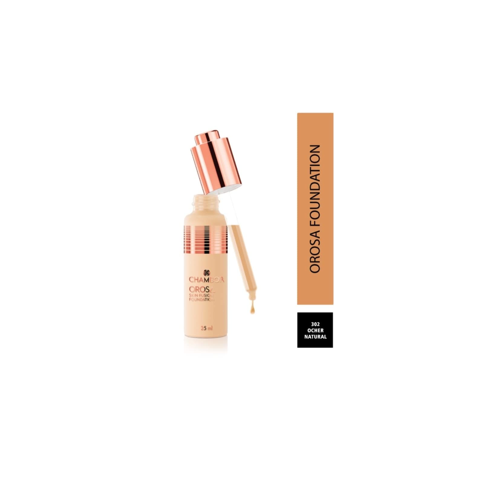 CHAMBOR Drop Orosa Skin Fusion Foundation Matte finish Ochre Natural No.302 25 ml