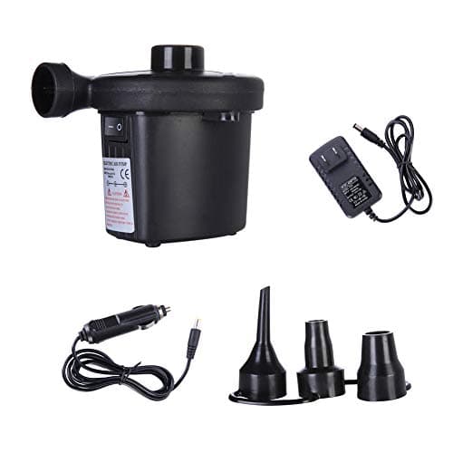 MOXUAN Electric Air Pump Air Mattress Pump Toy Exercise Ball, Portable Quick-Fill Air Pump with 3 Nozzles,110-120V AC/12V DC, Perfect Inflator/Deflator Pumps for Outdoor Camping, Swimming Ring