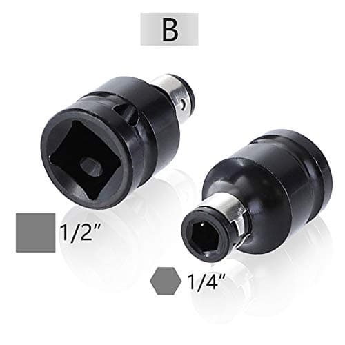 YTGOOD Industrial Business Supplies 1/2" Square to 1/4" Hex Screwdriver Socket Adapter Quick Release Chuck Drive Converter CR-V Impact Adapter for Screwdriver Bit Section B