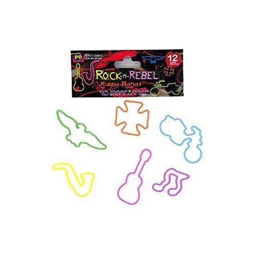 Rubba Bandz Shaped Rubber Bands 12Pack Rock N Rebel