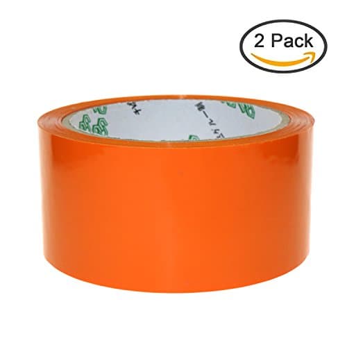 PackaPro Carton Package Moving Boxes Sorting Colors Sealing Tape Extra Long 1.89 Inches x 55 Yards, 2 Rolls, Orange
