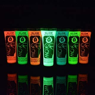 UV Glow - Glow in the Dark Face & Body Paint - Set of 7 Tubes