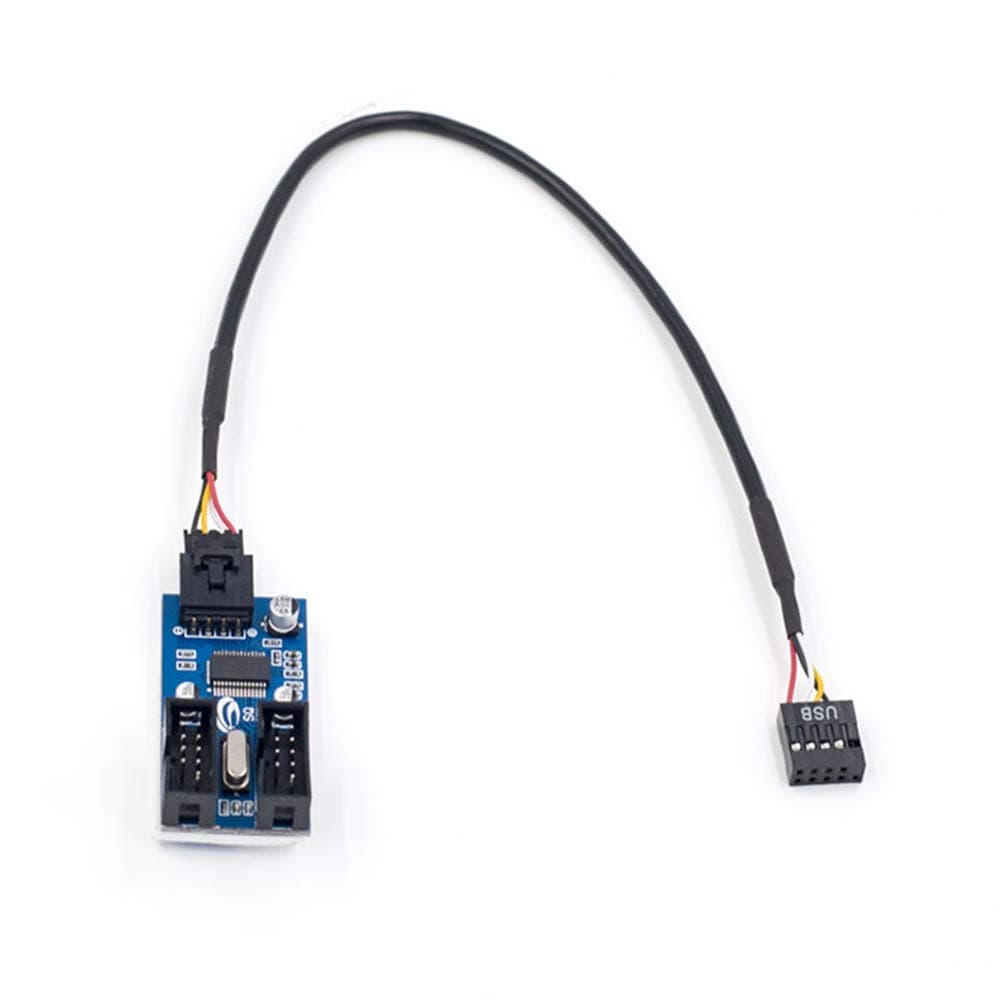 RGEEK 9pin USB Header Male 1 to 2 Female Extension Cable Card Motherboard 9-Pin USB HUB USB 2.0 9 pin Connector Adapter Port Multilier