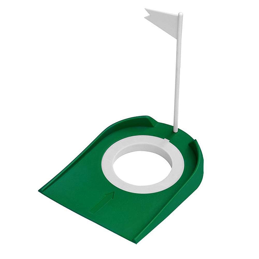 RMISODOPlastic Golf Putting Cup Green Golf Ball Putting Mat Golf Training Aid with Hole Flag for Indoor Outdoor Golf Practice