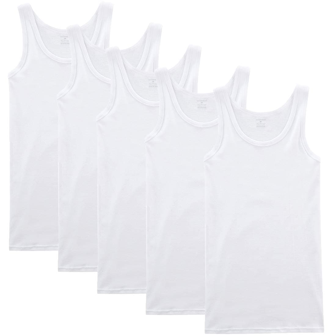 NUOZA5 Pack Men's Vest 100% Cotton Multiple Colors and Sizes