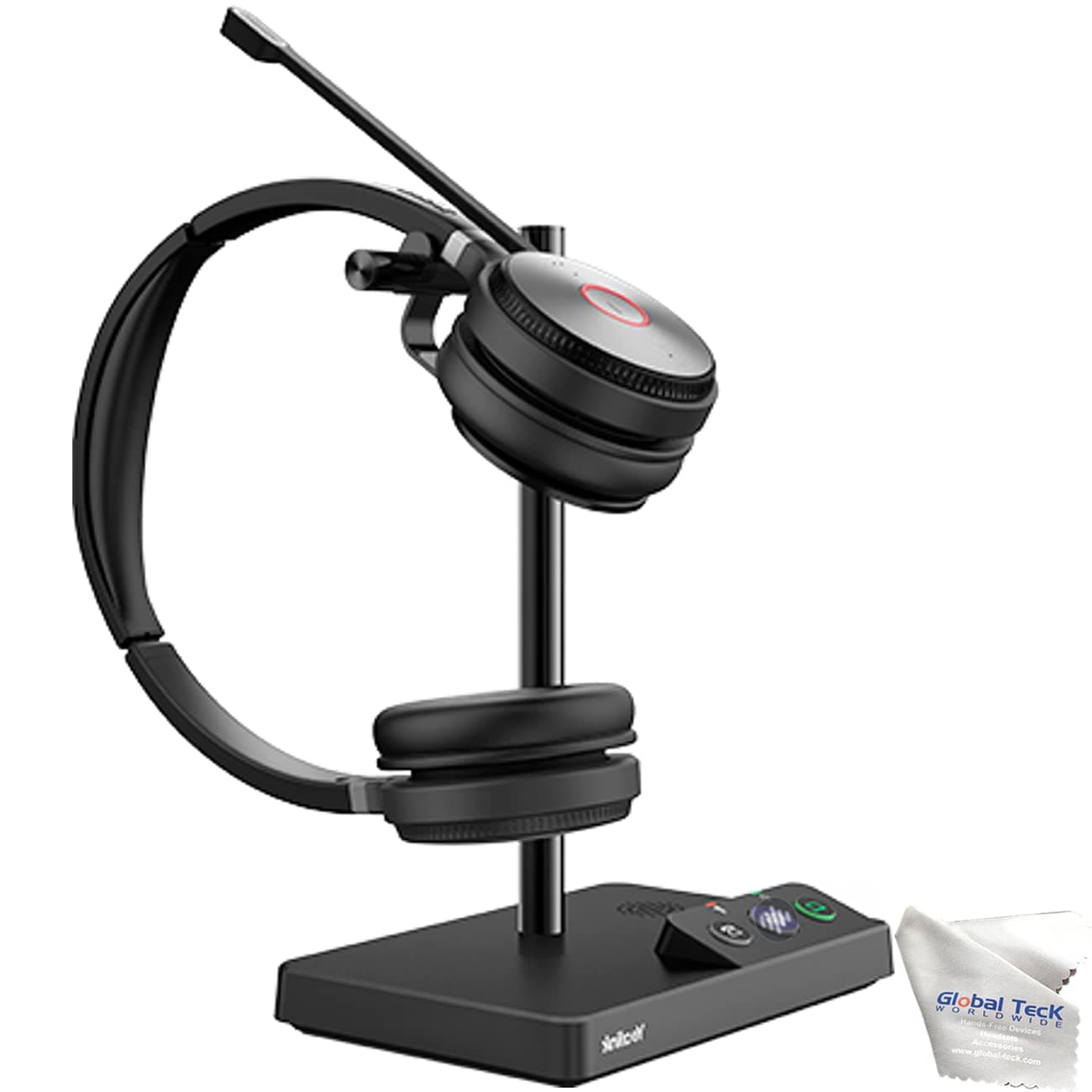 Global Teck WorldwideGTW Yealink WH62 Duo Stereo UC Headset, Connects to Deskphone, PC/Mac, Softphones - Works with Teams, Zoom, RingCentral, 8x8, Vonage, with Microfiber Included