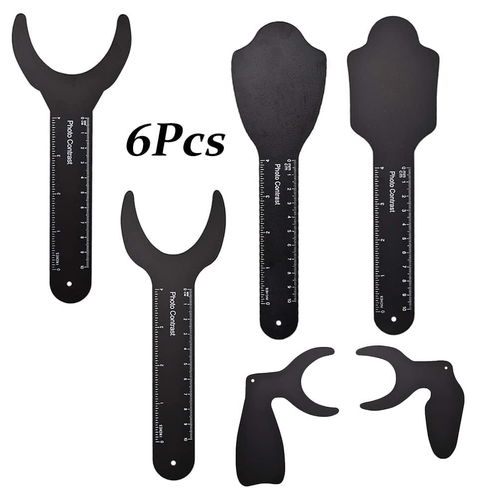 6 Pcs Dental Photography Contraster, 6 Size Black Background Board Dental Photo Contrast Kit, for Palatal Photo Contrast