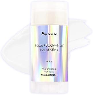 White Face Body Hair Paint Stick,Clown White Makeup,Water Based Washable Temporary Hair Paint,Non-toxic Cream Body Paint for Halloween SFX Skull Zombie Vampire Cosplay Makeup,0.5oz(15g)