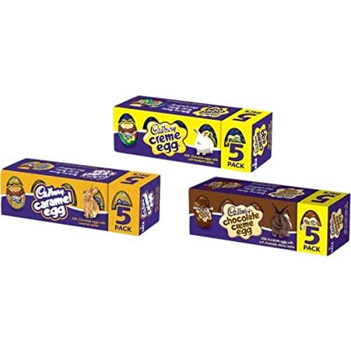 Cadbury eggsCreme, Chocolate Creme & Caramel 5 Count Variety Bundle