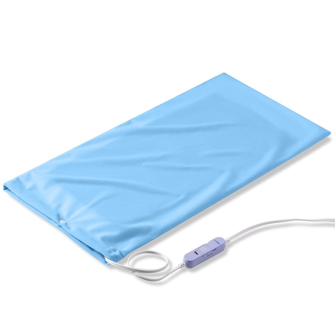 Boncare® Stay-On Large Vinyl Electric Heating Pad for Neck and Shoulders and Back Without Auto-Off, Low & High Heat Levels, Waterproof Hot Heat Pad with Washable Cover (12”x24”, 1-Pack)