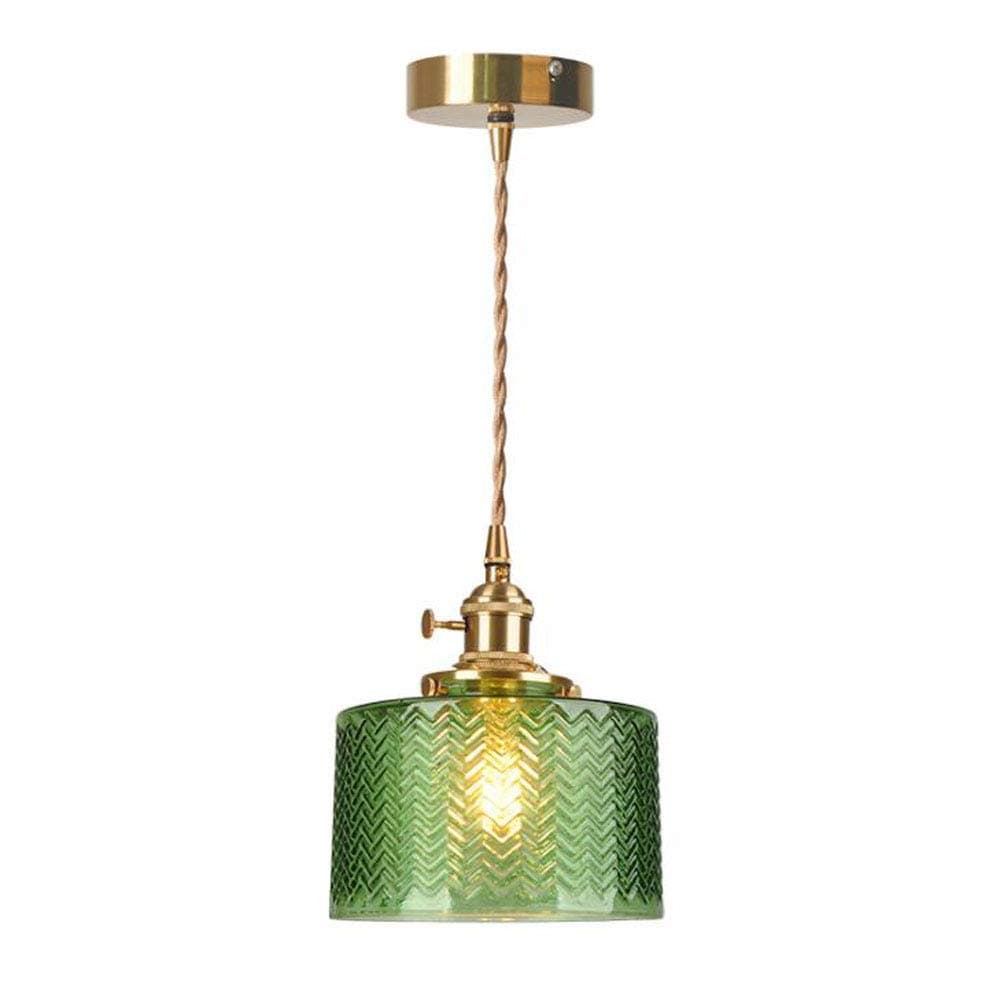 Nordic Stripes Glass Small Pendant Lamp Living Room Chandelier Modern Minimalist Bar Restaurant Hanging Light Luminaire for Coffee Shop Bedroom Bedside Droplight (Size: 17cm20cm)