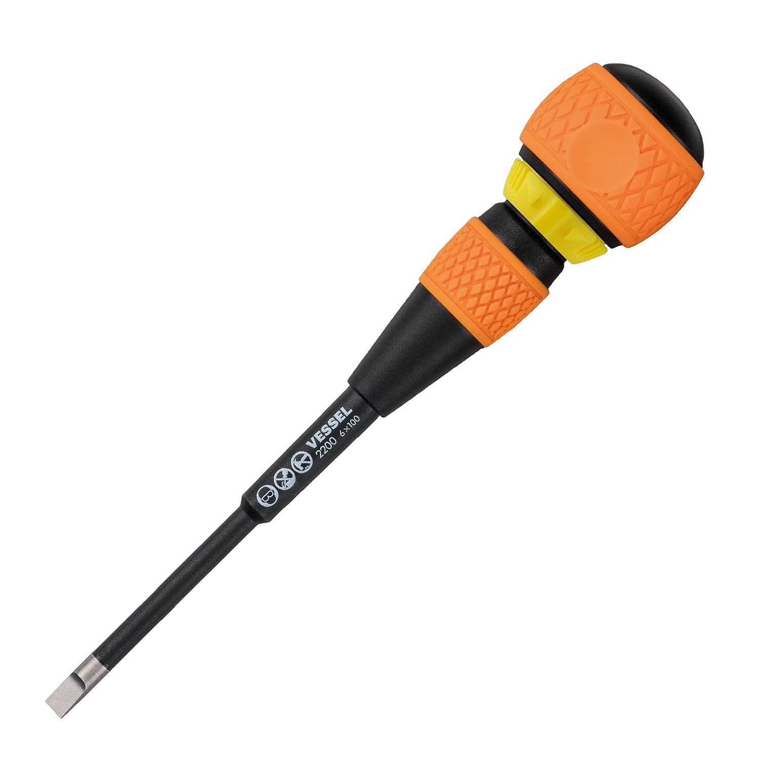 BALL GRIP Ratchet Screwdriver (-6(1/4) x100(4"))