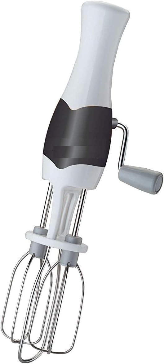 Manual Hand Mixers Stainless Steel Manual Hand Beater-Mixer in White, Ideal for Blending, Mixing, and Whipping.Non-Electric Hand Blender, Mixer, Egg and Cake Cream Beater Medium