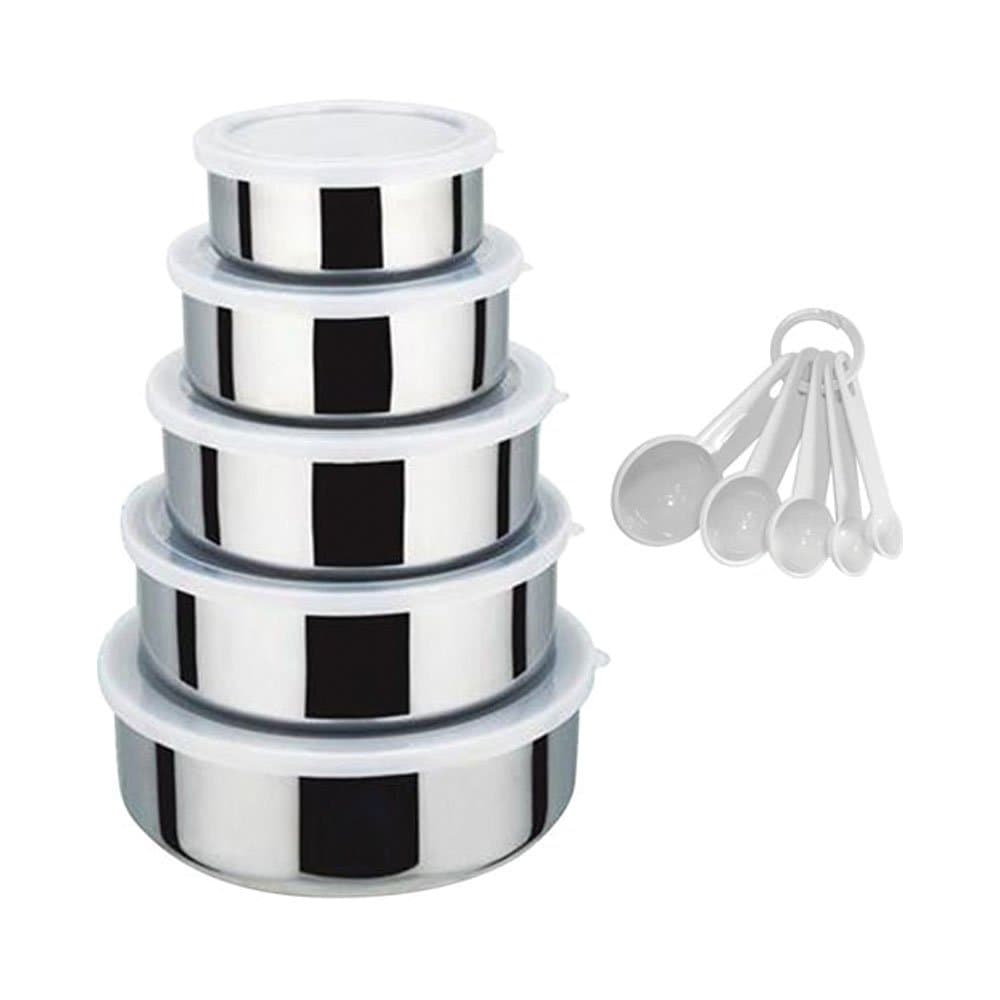 KitchenWorthyStainless Steel 10-Piece Serving Bowls Set, One Size, Silver