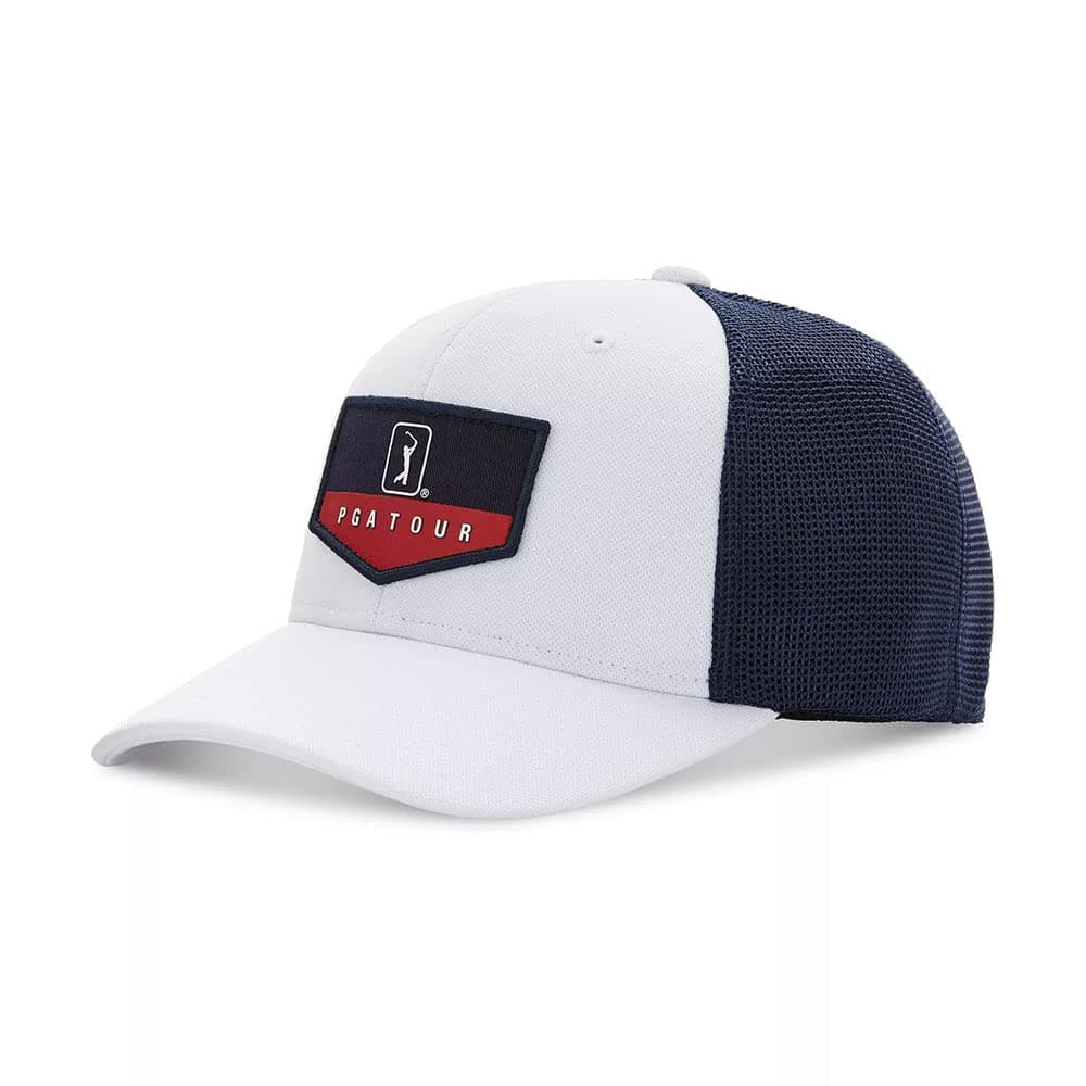 Men's Americana Trucker Style Golf Hat, Bright White, One Size