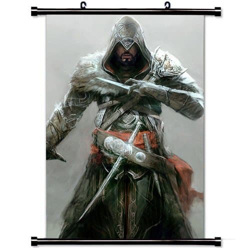 Art Poster with Ezio Auditore Da Firenze Assassins Creed Revelations Game Wall Scroll Poster Fabric Painting 24 by 36-Inch(60 X 90 cm)