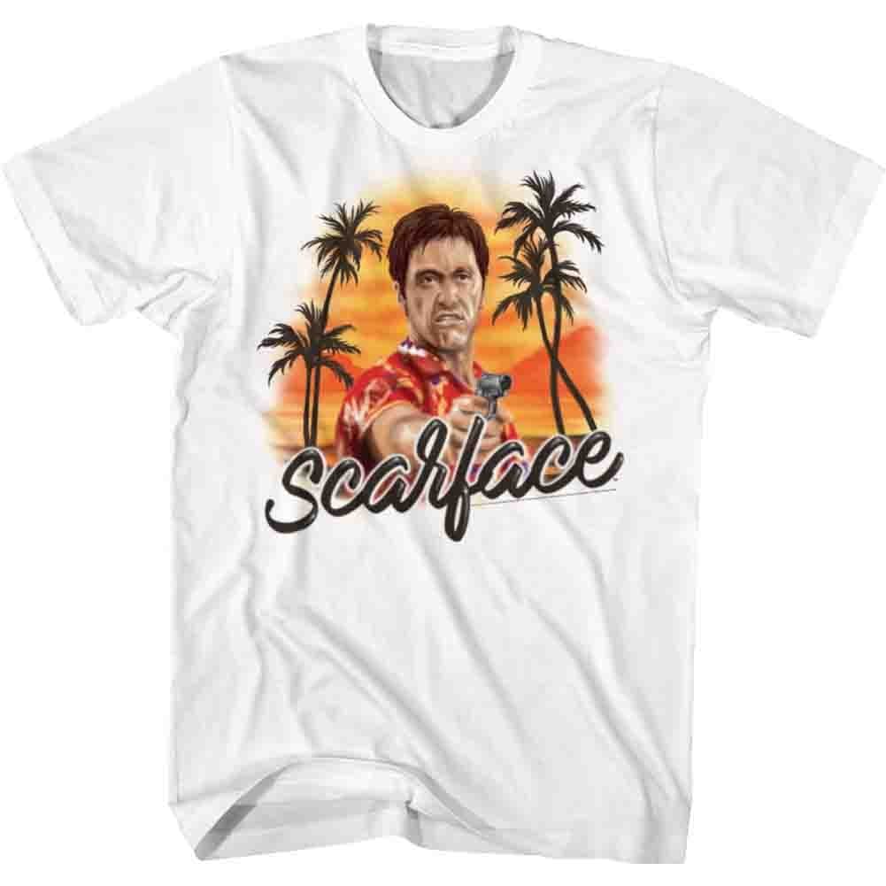 American Classics Men's Scarface Airbrush T-Shirt Large White