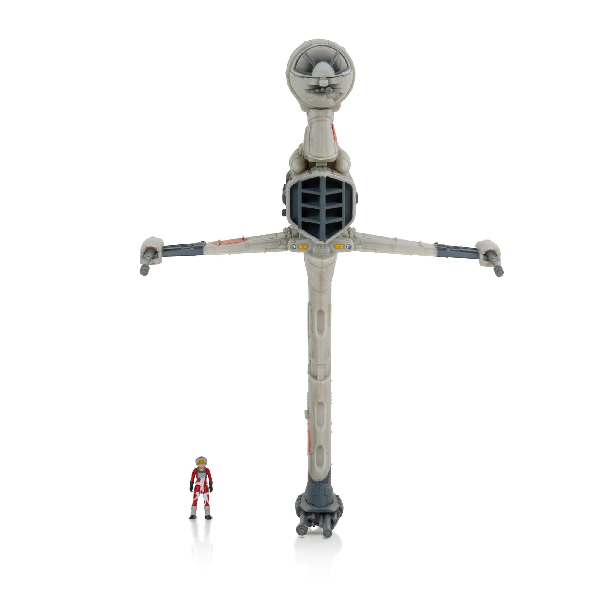 Star Wars Micro Galaxy Squadron B-Wing Starfighter - 5-Inch Vehicle with Rotating Cockpit, Foldout Wings, and 1-Inch Micro Figure Accessory