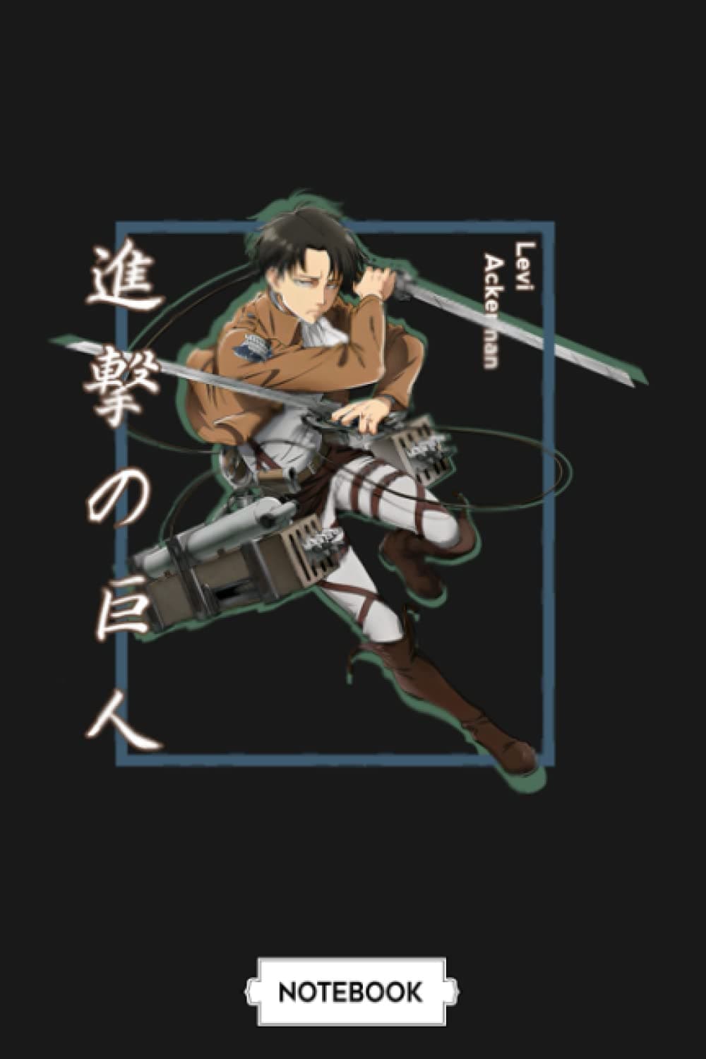 Attack On Titan Levi Ackerman Shadow Colored Background Snk Notebook: Diary, Journal, Lined College Ruled Paper, Matte Finish Cover, Planner, 6x9 120 Pages