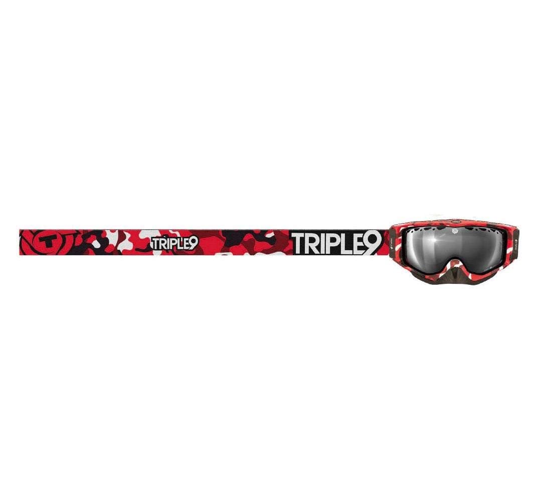 Triple 9 Optics Switch Snowmobile Goggles , Primary Color: Red, Distinct Name: Red Camo / Chrome/Rose Lens, Gend