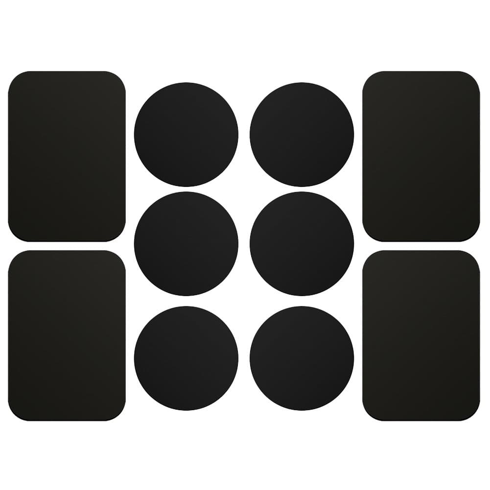 Metal Plate for Phone, [10 Pack] Replacement Mount Metal Plates Kits with Adhesive Universal for All Magnetic Car Phone Holder Cradle Magnet Car Mount, (4 Rectangular and 6 Round), Black