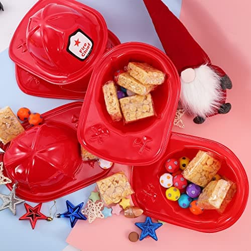 Kipeber 24 Pcs Kids Firefighter Hat,Plastic Fireman Hat,Red Fire Chief Helmet for Kids,Soft Children’s Fireman Helmet Fire Hats for Boys Girls Role Play Party Costume Dress Up Accessory