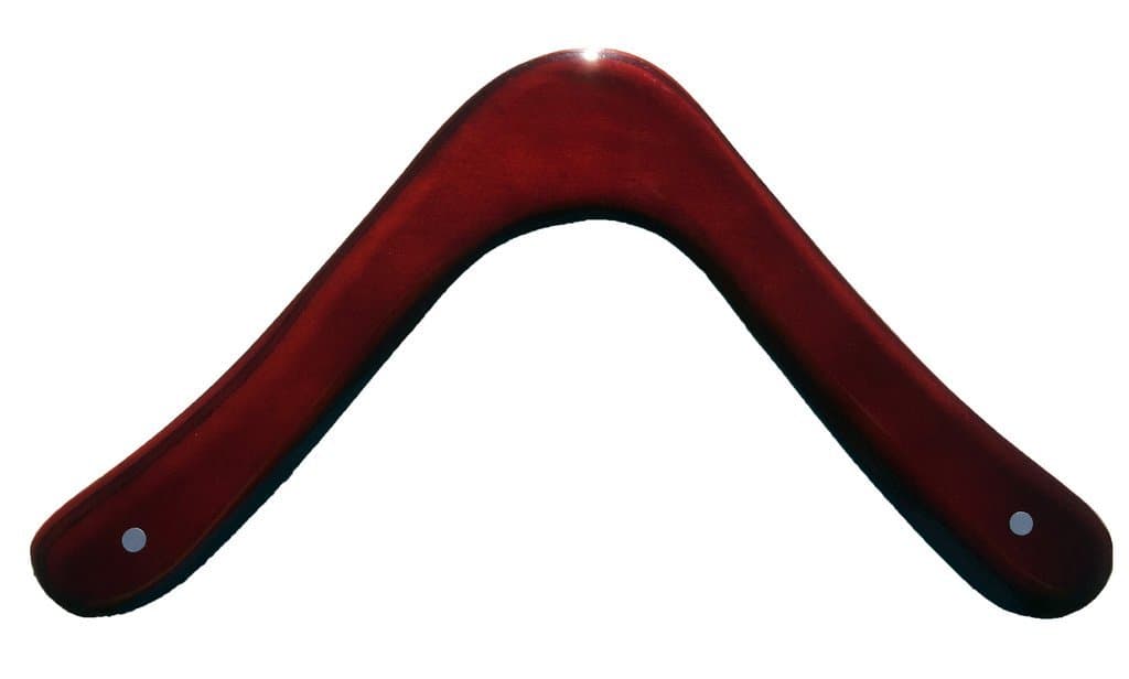 Range Master Australian Wood Boomerang. Hand Crafted Wooden Boomerang Made by an Austalian National Champion - Jarrah Finish.