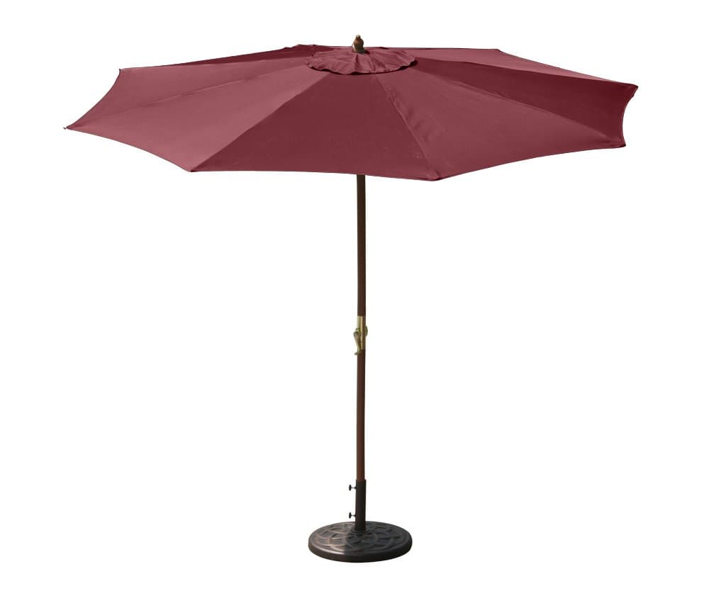 Budge Industries PATUW2301U Juniper Wood Patio Umbrella with Crank Lift, 9-Feet, Burgundy