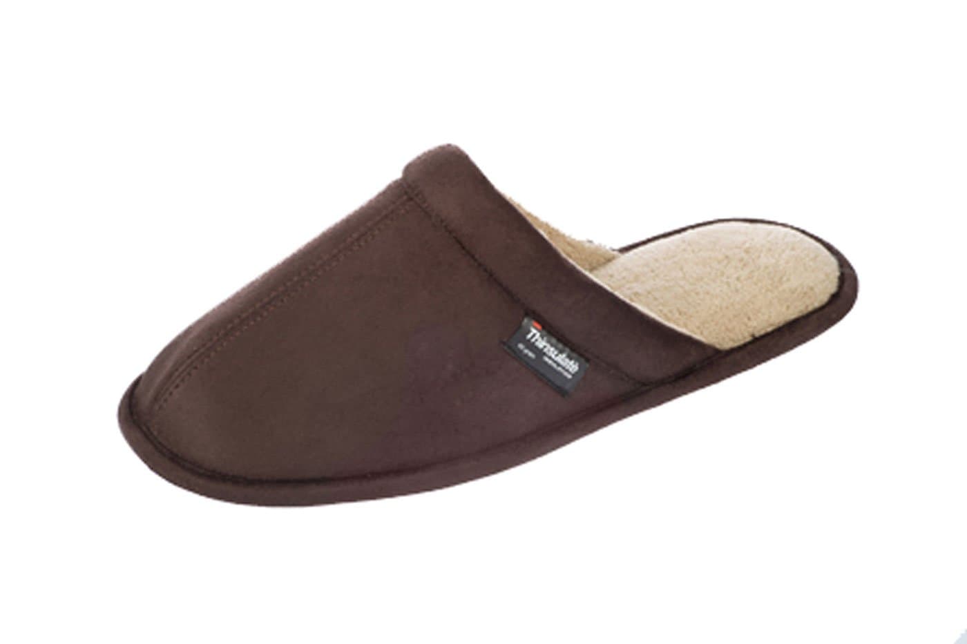 Mens Luxury Coolers Slippers Mules Fur Light Weight Warm Comfort Winter Slipper Shoes (MENS SML 7/8, Brown)