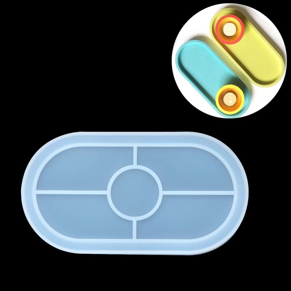 DIY Silicone Tray Mold for Resin, DIY Coaster Molds for Resin Casting, Jewelry Plate Dish Epoxy Resin Molds (1pc)