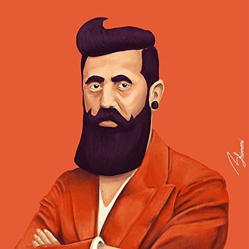 Amit Shimoni illustration Benjamin Zeev Herzl - TLV - Pop Art Modern Contemporary Decorative Art Poster Print, Hipstory Project (11H x11L)