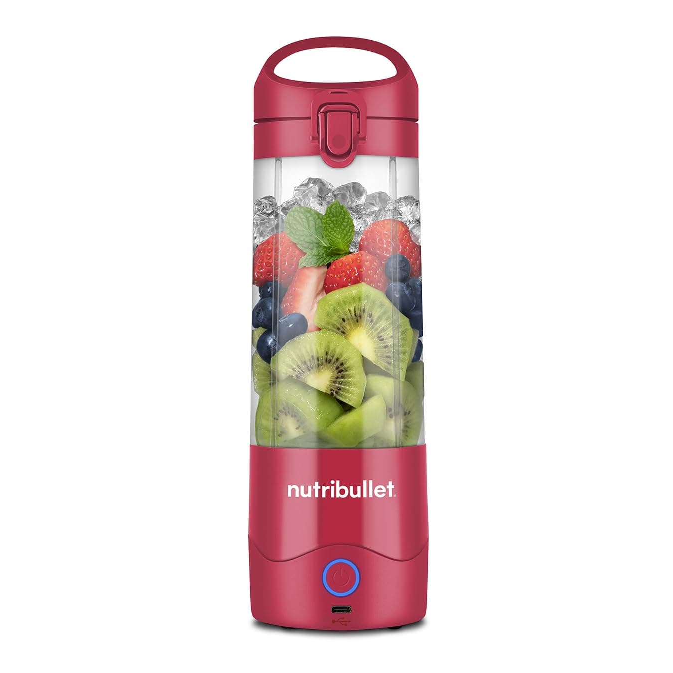 nutribullet Portable Blender in Magenta - Powerful Extractor Blade, 475ml Cup, To-Go Lid, USB-C Charging Cable & User Guide - Delivers 15+ Blending Cycles - Healthy Shakes On The Move