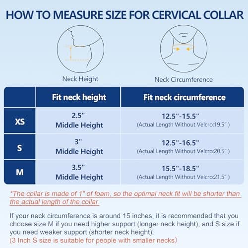 Neck Brace for Neck Pain and Support, Soft Neck Support Relieves Pain & Pressure in Spine for Women & Men, Wrap Align Stabilize Vertebrae Foam Cervical Collar for Sleeping (Grey, M, 3.5" Depth Collar)