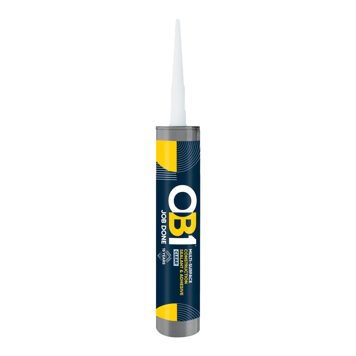 OB1 Clear Multi-Surface Construction Sealant & Adhesive - Hybrid Technology - Excellent Chemical Resistance - Water Resistant - Weather Resistant - Food Safe - 290ml