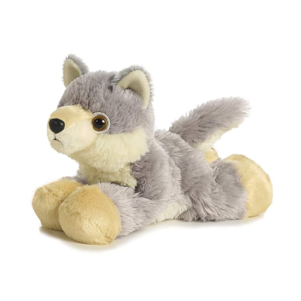 13296, Mini Flopsie Wolf, 8In, Soft Toy, White and Purple