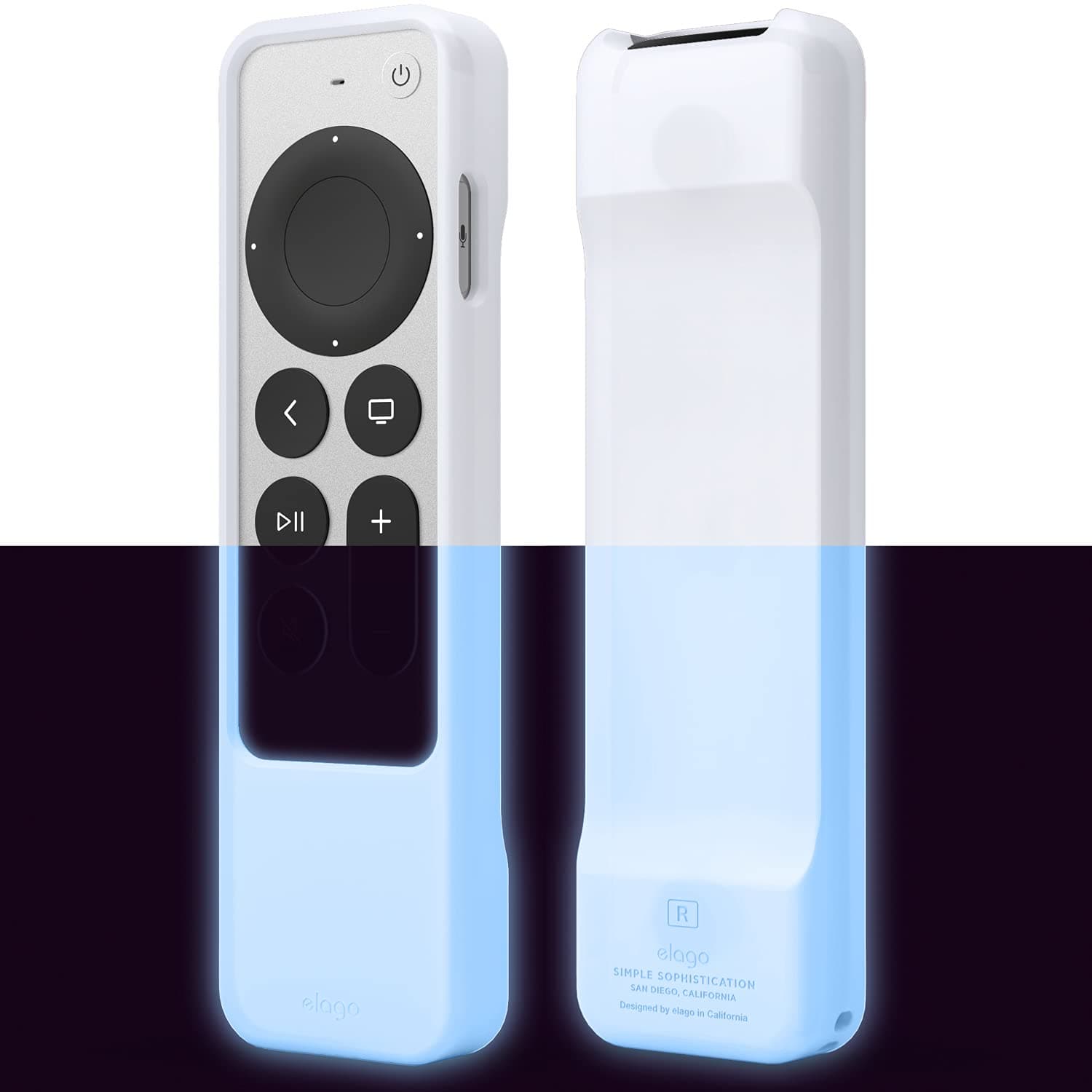 elago R1 Case Compatible with 2022 Apple TV 4K Siri Remote 3rd Gen, Compatible with 2021 Apple TV Siri Remote 2nd Gen- Magnet Technology, Lanyard, Full Access to All Functions [Nightglow Blue]