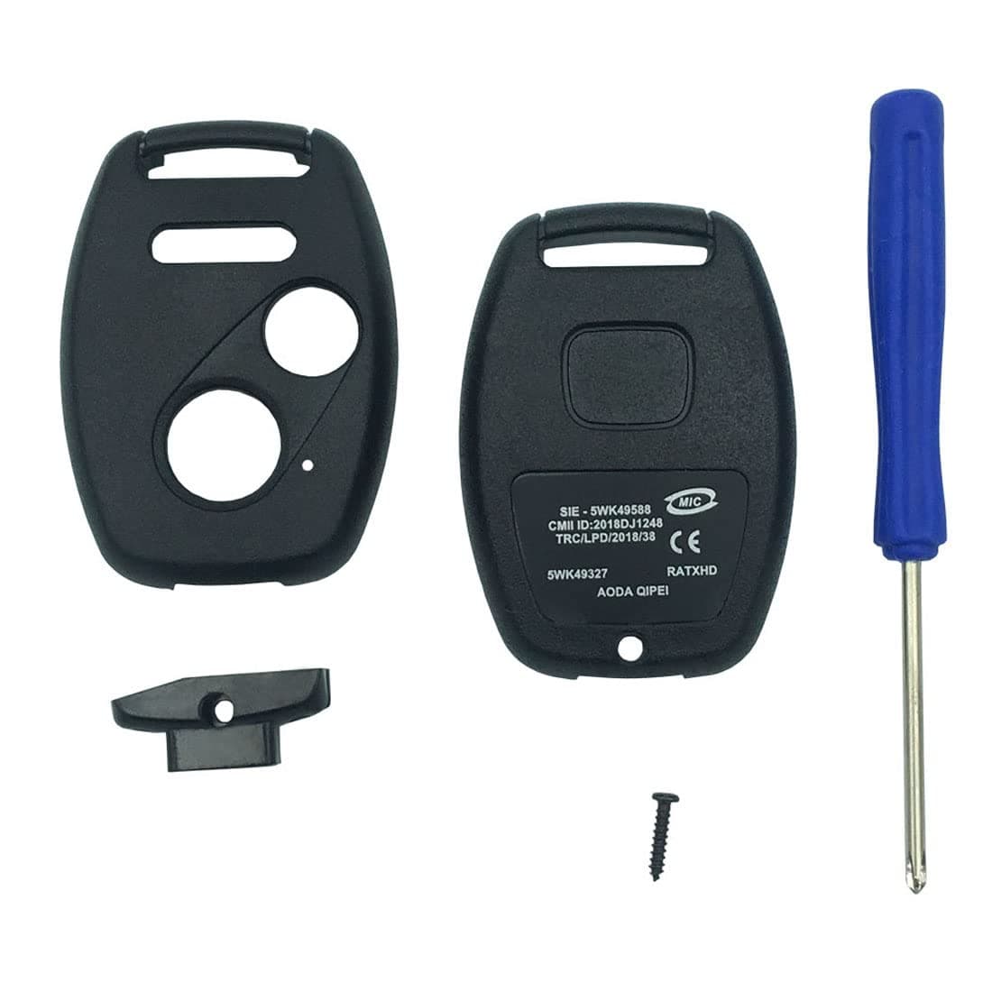 Replacement Keyless Entry Key Fob Case Fit Honda 2003-2007 Accord 2005-2006 CR-V Ridgeline Civic Remote Control Key